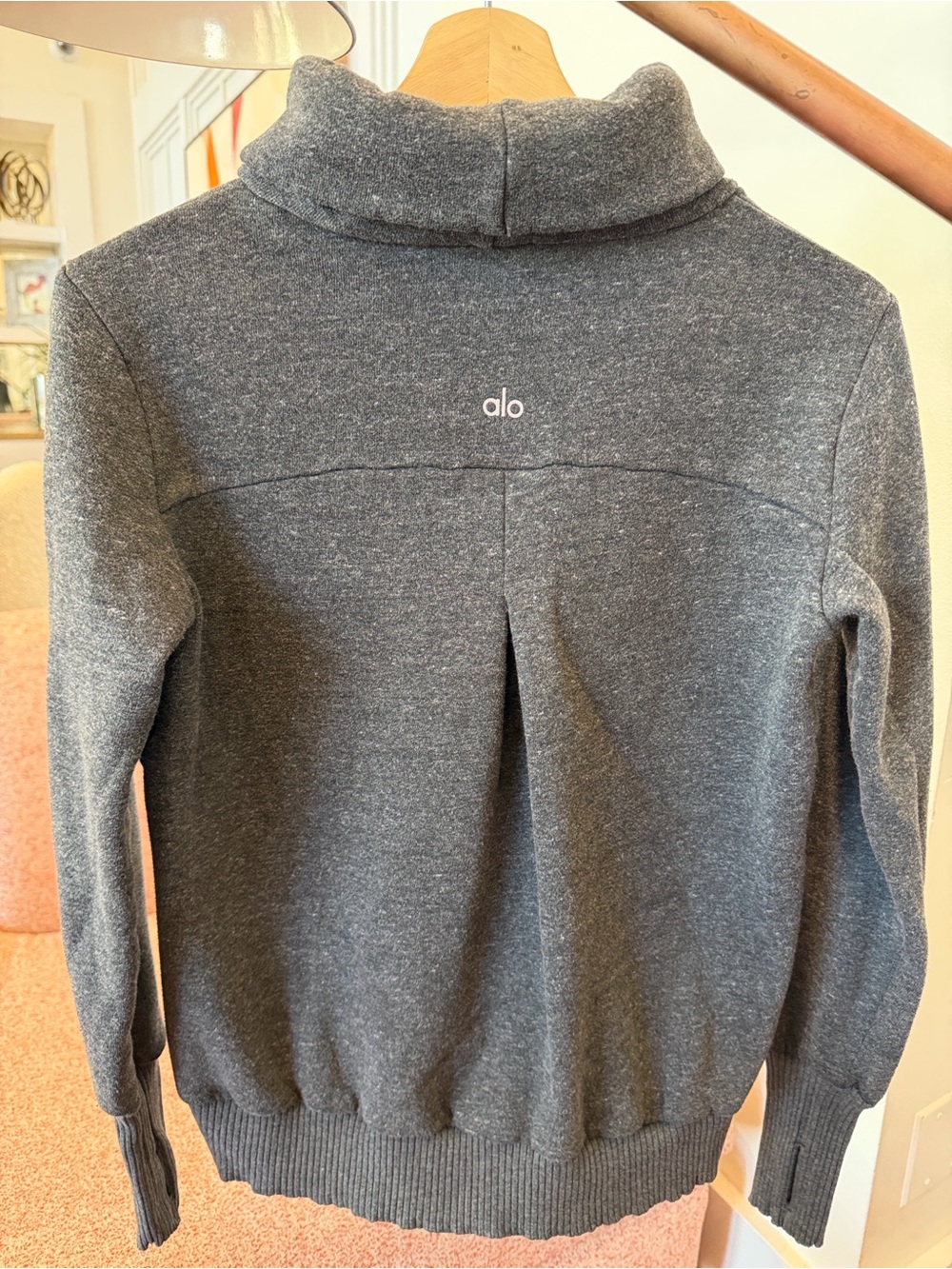 Alo Cozy Charcoal Funnel Neck Women's Sweater- Size XS- PreOwned